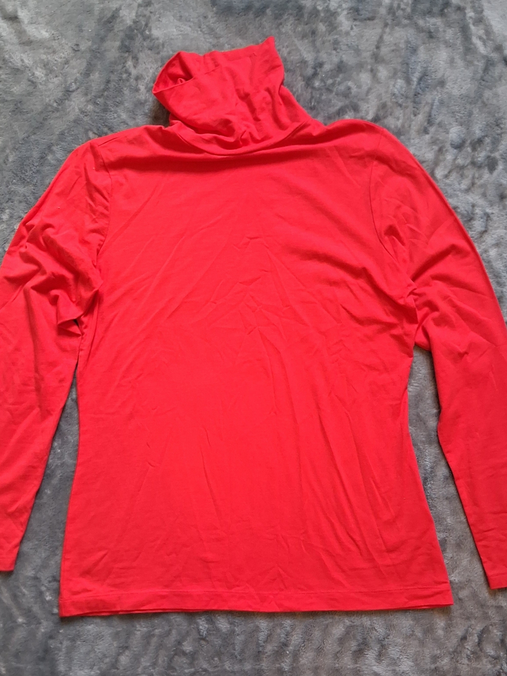 Lands' End Women's Red Long Sleeve Shaped Turtleneck Size Medium
